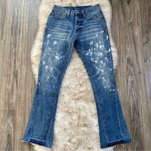Mnml B400 Flare Paint Splatter Jeans